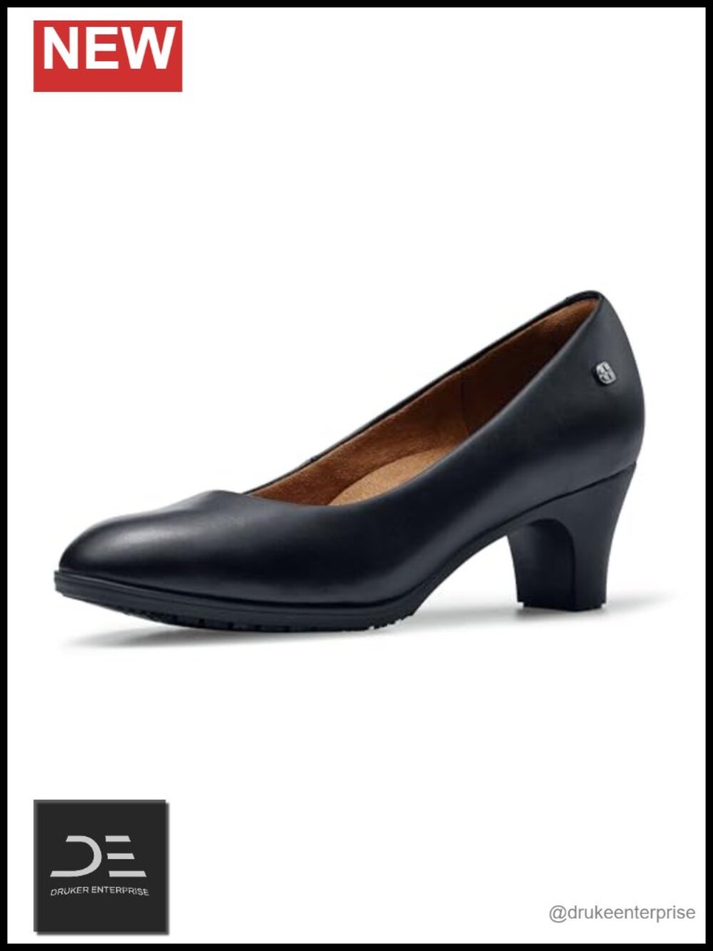 Slip-Resistant High Heel Pumps for Women | Water-Resistant Work Shoes | 2.5"